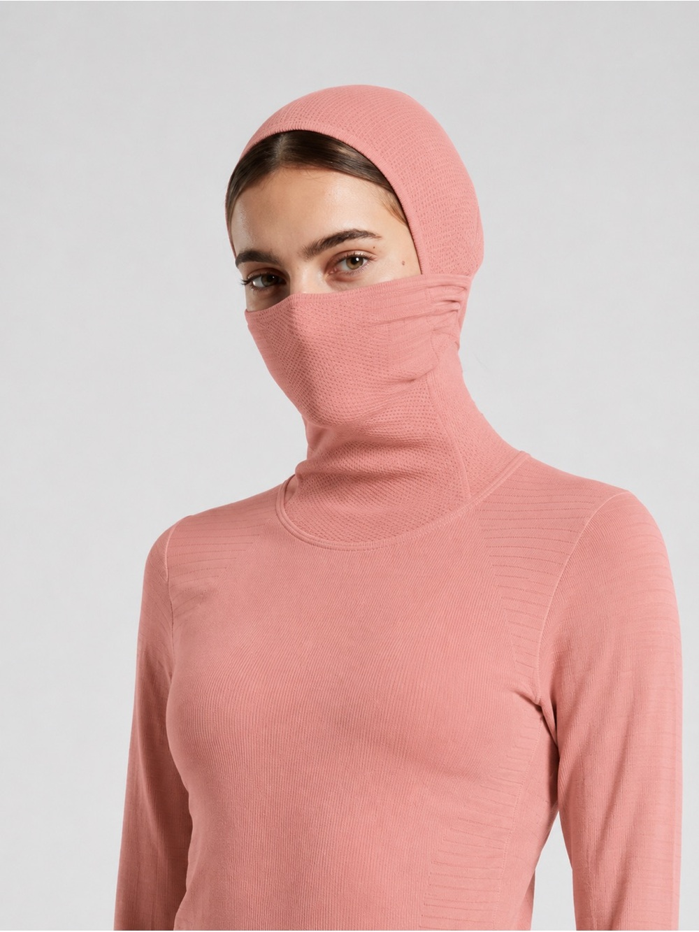 Athleta Flurry Balaclava Rib Mix Seamless Long Sleeve Top. Size XS